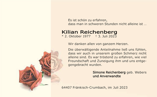 Trauerdanksagung, doppelte Karte, EMZ 9504 rote Rosen, Trauerdankkarte mit geteiltem, 4-farbigem Motiv