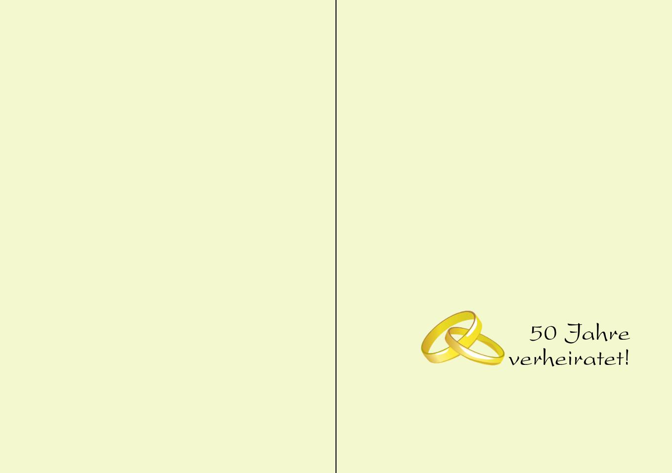 Goldhochzeit creme, Karte 3, Gestaltung 3, Schrift 3