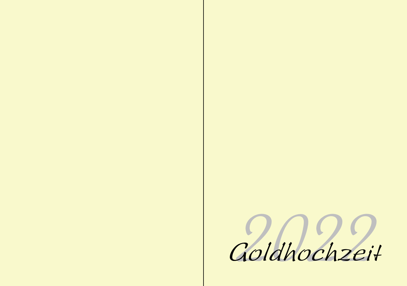 Goldhochzeit, Karte 9, Gestaltung 9, Schrift 9