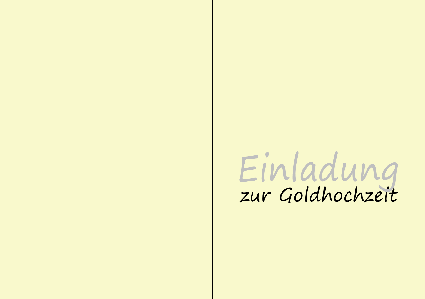 Goldhochzeit, Karte 11, Gestaltung 11, Schrift 11